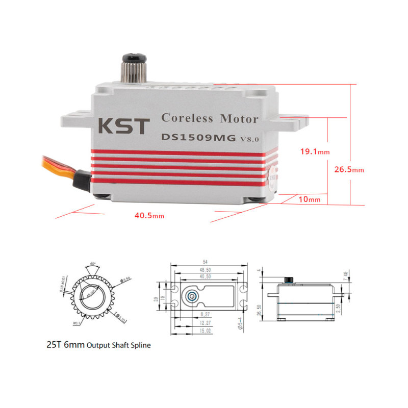 KST DS1509MG 12.8KG Metal Gear Coreless Digital Servo