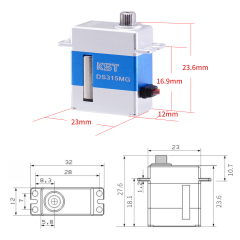 KST DS315MG V8.0 8.4V 4.8kg 0.07sec Digital Metal Gear Mini Servo Motor