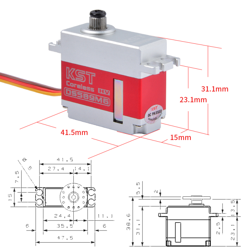 KST DS589MG 9.2kg 0.08sec Digital HV Metal Gear Servo