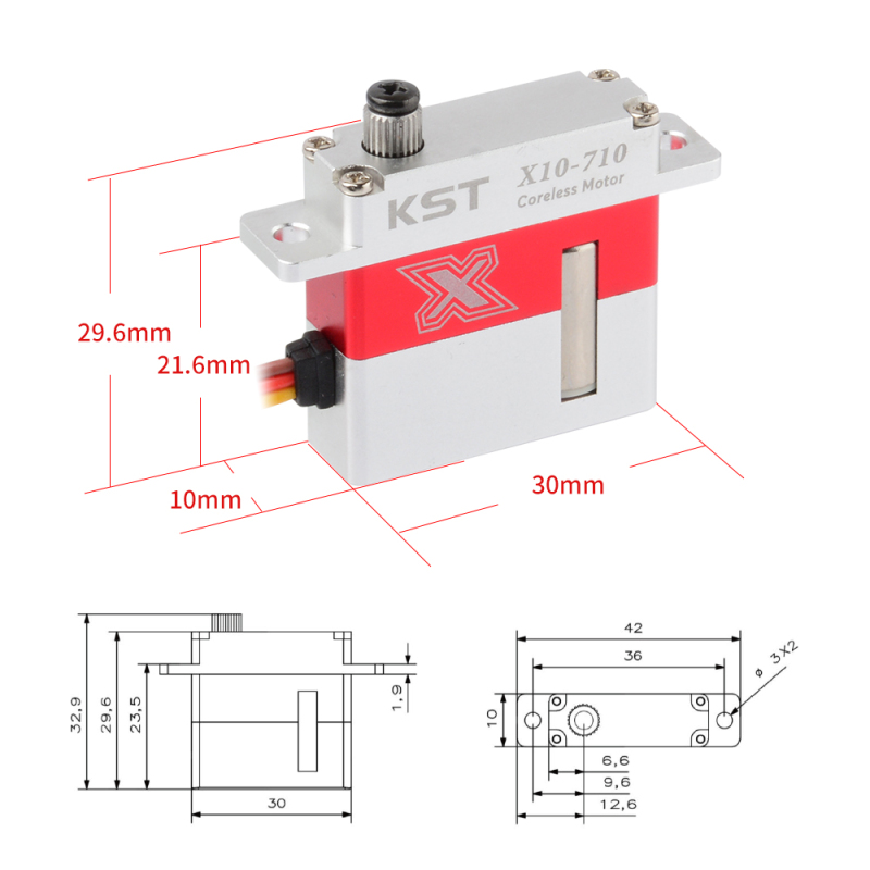 KST X10-710 7.5kg 0.10sec HV Slim Servo