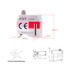 KST A06N V6.0 Micro Coreless Digital 1.4Kgf.cm 0.11sec Dual Bearing Servo for F3K Gliders