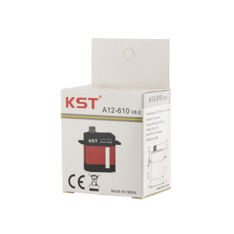 KST A12-610 V8.0 HV Mini Servo 9kg 0.10sec/60degree with Soft Start for Glider Wing