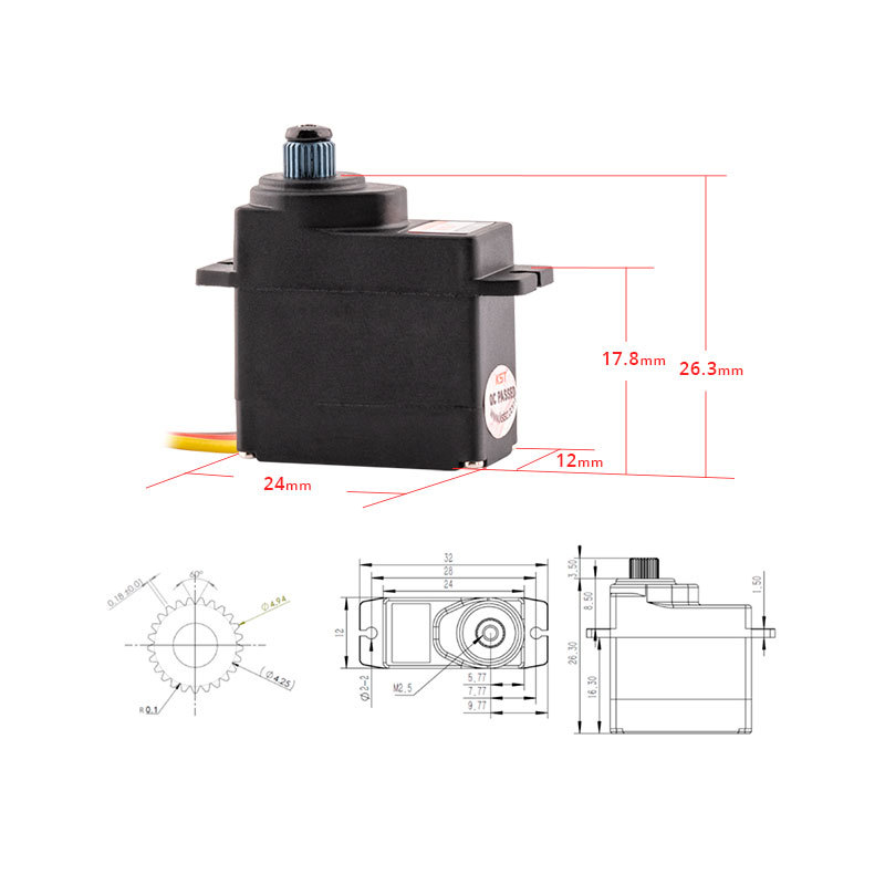 KST DS113MG V6.0 Digital Metal Gear Micro Servo 3.5kg 0.09sec for Small Size Electric RC Plane and Glider
