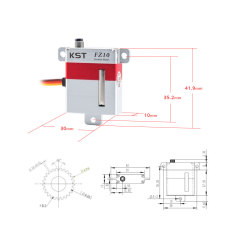 KST FZ10 HV Digital Metal Gear Servo 10.8Kgf.cm 0.10sec for RC Gliders and Jets