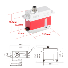 KST FZ589 Digital Metal Gear HV Mini Servo 8Kgf.cm 0.10sec for RC Helicopters