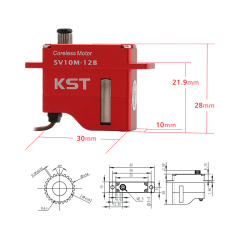 KST SV10M-12A & SV10M-12B Super High Voltage 9.0Kgf.cm 0.11sec/60° Wing Servo for RC Gliders and Industrial UAVs