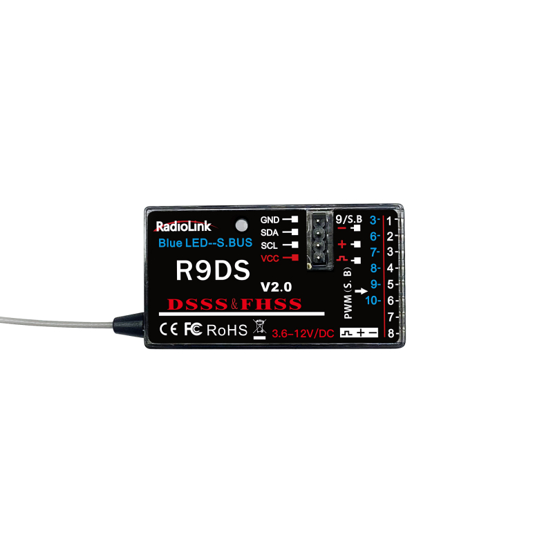 Radiolink R9DS  9/10 Channels SBUS&PWM Receiver for Radio AT9,AT9S,AT10 and AT10II