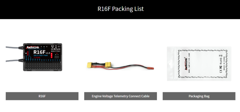 Radiolink R12F 12 Channels PWM, SBUS, CRSF Receiver