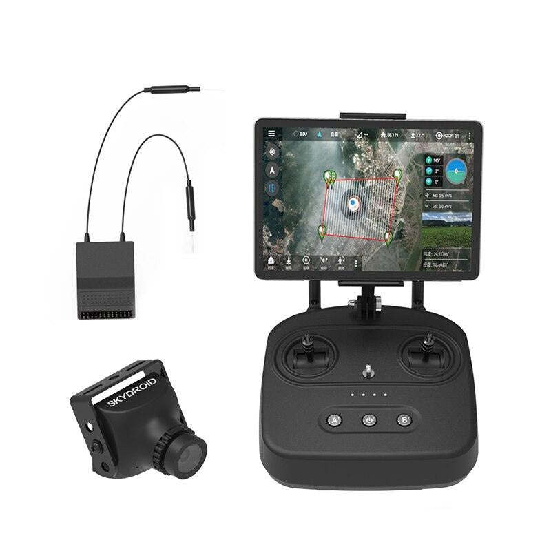 SKYDROID T10 2.4GHz 10CH FHSS Transmitter with R10/R10 Mini 10CH Receiver and Camera Support S.BUS PPM PWM Output for RC Drone (Standard Version)