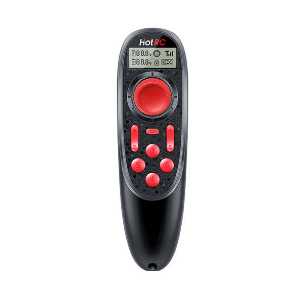 HOTRC - DS-600 2.4GHz 6CH FHSS Built-in Lipo Battery Radio Transmitter with F-06A Receiver for RC Dragnet Boat Remote Fishing bait Boat DIY Boat Model