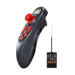 HOTRC - DS-600 2.4GHz 6CH FHSS Built-in Lipo Battery Radio Transmitter with F-06A Receiver for RC Dragnet Boat Remote Fishing bait Boat DIY Boat Model