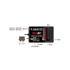 HOTRC F-06A & F-06AT 6 Channel Gyro 2.4Ghz Receiver RC Model Parts for 6 Channel Remote Controller