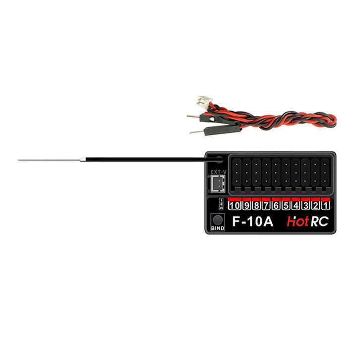 HOTRC F-10A 10 Channel 2.4G PWM Light Control Receiver for Transmitter RC Car Aircraft Tank Boat