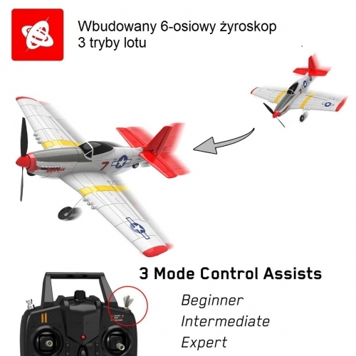 Volantex Micro P51D 4-Ch 761-5 Beginner RC Airplane Built In Gyro RTF