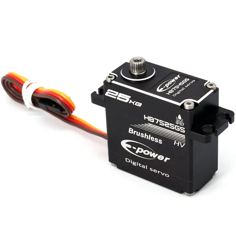 E-Power  HB7525GS High Torque Aluminum Case Metal Grear Waterproof Brushless Digital 25kg 0.04sec HV Servo for 1/8  1/10 RC Automotive Robot Aircraft