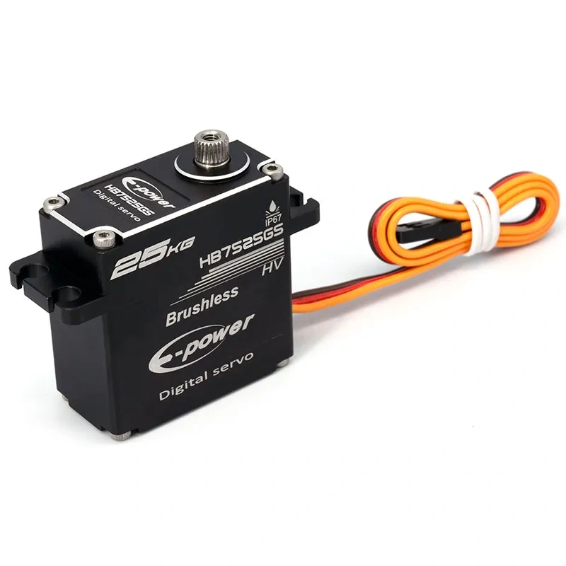 E-Power  HB7525GS High Torque Aluminum Case Metal Grear Waterproof Brushless Digital 25kg 0.04sec HV Servo for 1/8  1/10 RC Automotive Robot Aircraft