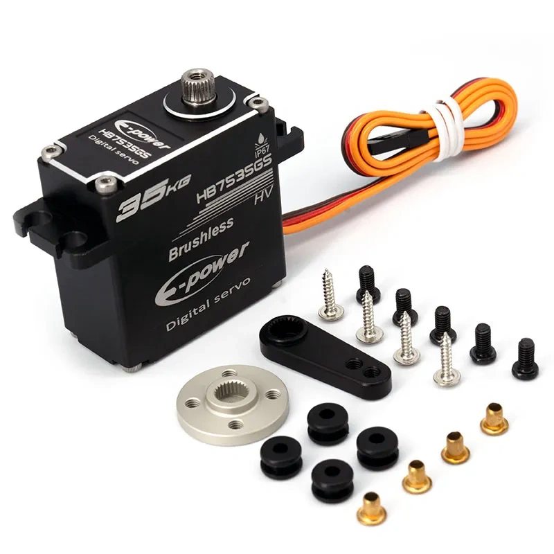 E-Power  HB7535GS Aluminum Case Metal Grear Waterproof Brushless Digital 35kg 0.07sec HV Servo for 1/8 1/10 RC Model Cars