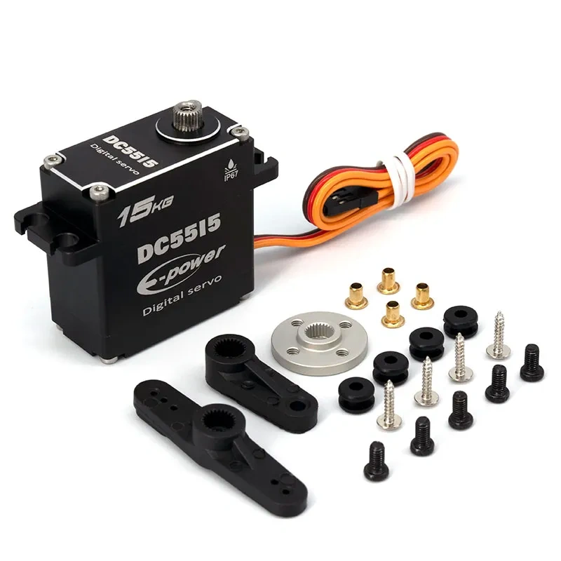 E-Power  DC5515 Waterproof Aluminum Case Metal Grear Digital 15.2kg 0.11sec HV Servo 180°/270° for Robotic DIY RC car