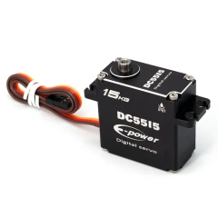 E-Power  DC5515 Waterproof Aluminum Case Metal Grear Digital 15.2kg 0.11sec HV Servo 180°/270° for Robotic DIY RC car