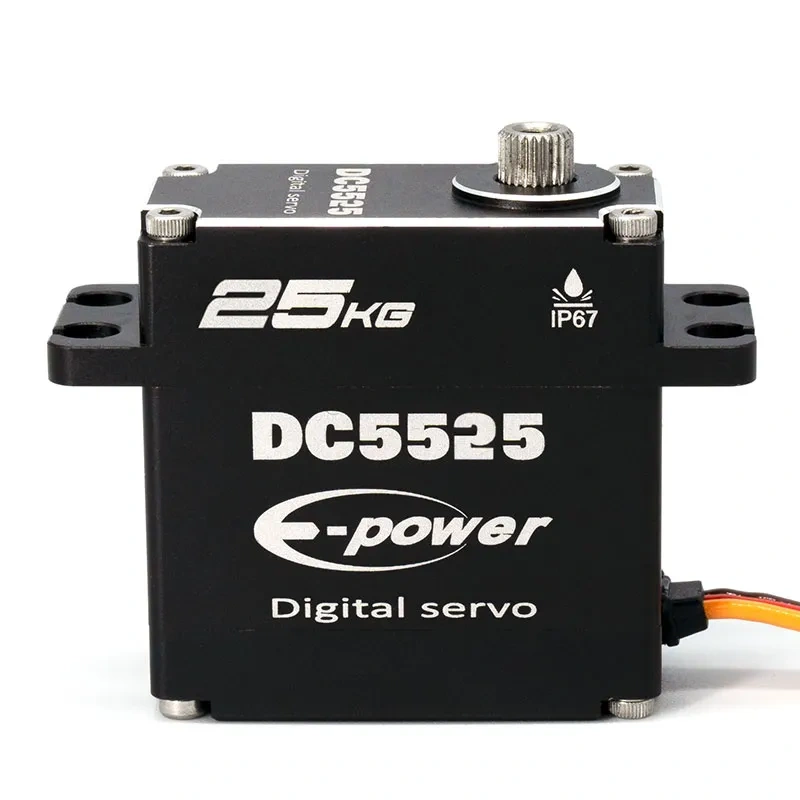 E-Power  DC5525  Aluminum Case Metal Grear Waterproof Digital 25.9kg 0.16sec HV Servo 180°/270° for 1:8 RC Car TRX4 Crawler Airplabe Boat Robot