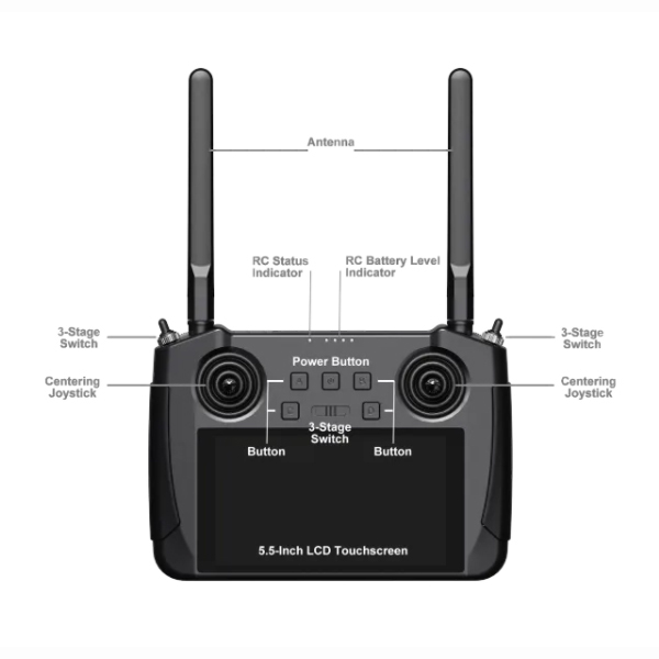 SIYI MK15 Mini HD Handheld Radio System Transmitter Remote Control 5.5-Inch Monitor 1080p 60fps 180ms FPV 15KM FCC Certified