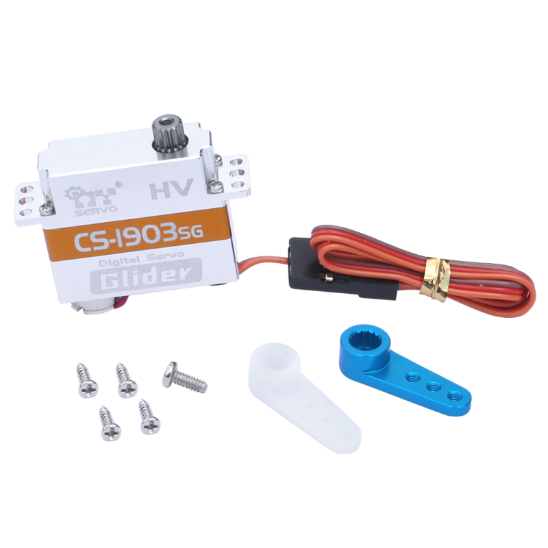 MY Servo CS-1903SG 7.4V 0.08Sec 3.2KG Full CNC Shell Steel Gear Coreless Mini Digital Servo for RC Glider Fixed Wing Airplane