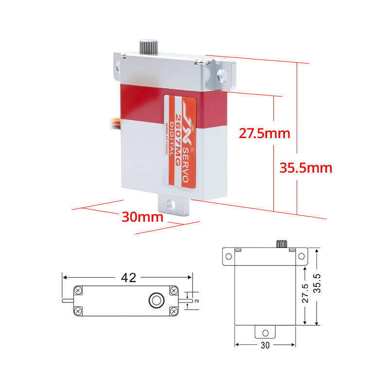 JX Servo PDI-2607MG 26.2g Full CNC High Performance Programmable Digital Servo