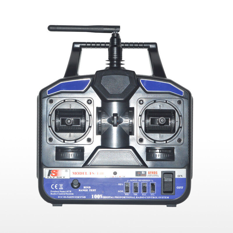 FlySky FS-T4B 2.4GHZ 4CH Transmitter System Radio Controller with FS-R6B Receiver