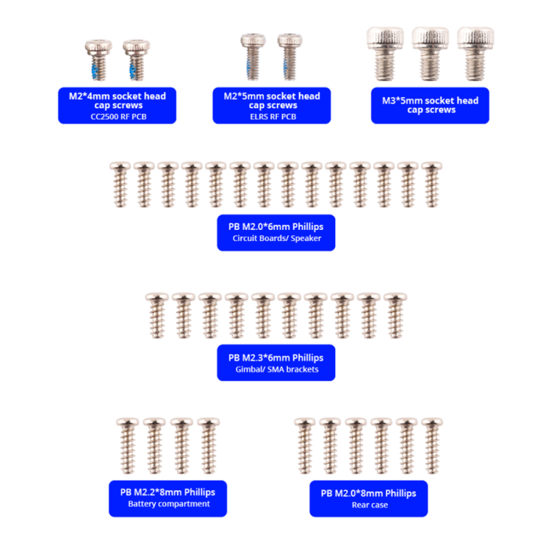 RadioMaster TX12 MKII Screw Set