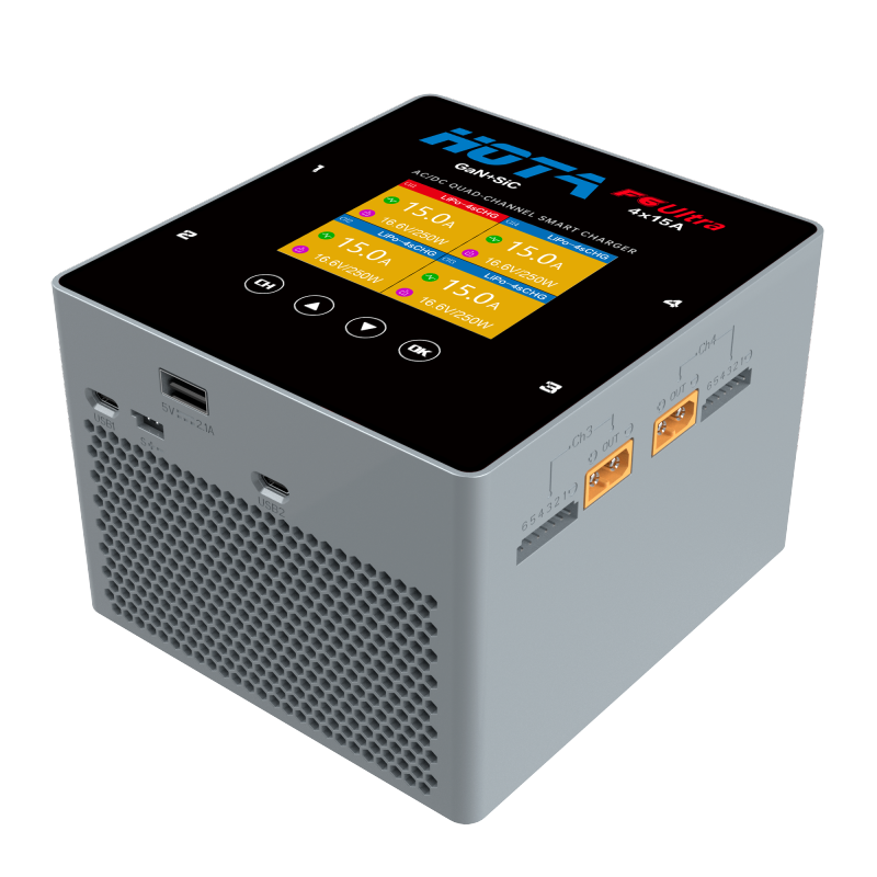 Hota - F6 Ultra AC/DC GaN Dual Mode 4-channel Smart Balance Charger