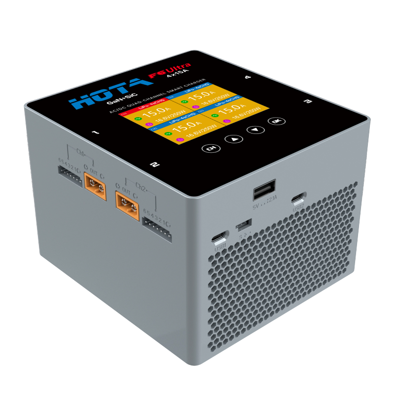 Hota - F6 Ultra AC/DC GaN Dual Mode 4-channel Smart Balance Charger