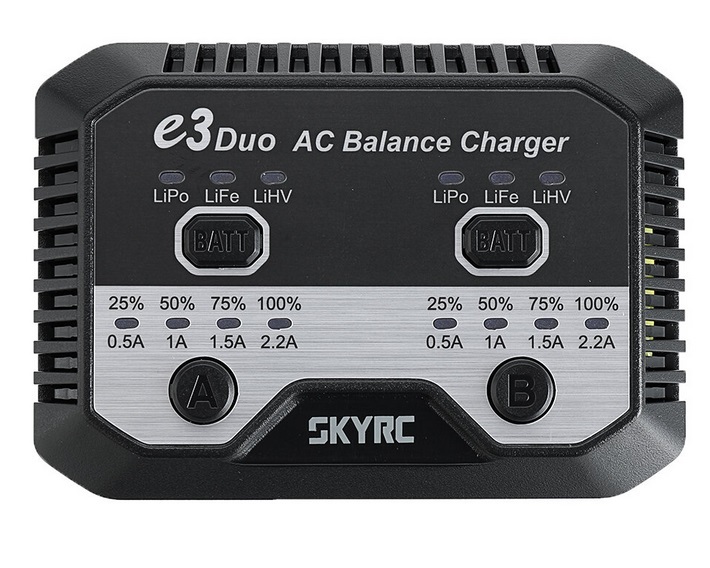 SkyRC E3 Duo Dual-Channel 2x20W / 2,2A 2-3S LiPo LiFe LiHv  AC Balance Charger