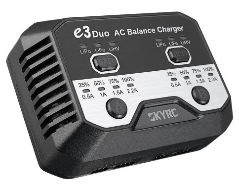 SkyRC E3 Duo Dual-Channel 2x20W / 2,2A 2-3S LiPo LiFe LiHv  AC Balance Charger