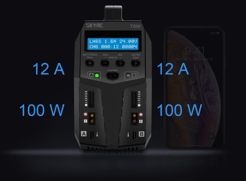 SkyRC T200  2x100w AC/DC  12A Dual Balance Charger