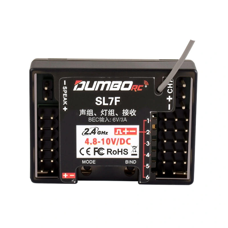 DumboRC SL7F 7CH 2.4GHz 3-in-1 6V/3A BEC PWM Multifunction Receiver for ...