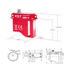 KST SV08-12 SHV 8.0Kgf.cm 0.09sec/60° Coreless Metal Gear Micro Servo for RC Helicopters & Gliders