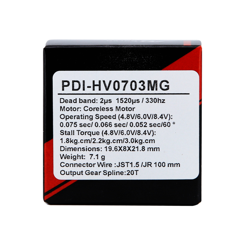 JX Servo PDI-HV0703MG 3KG 0.052sec/60° Coreless Digital HV Micro Servo