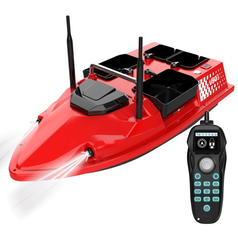 Flytec V803 500m Four Hoppers Independently Control Load Capacity 3kg Dual Motor System RC Fishing Bait Boat