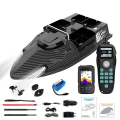 Flytec V803 Pro Load Capacity 3kg Four Hoppers Independently 500m Built-in Sonar Fish RC Carp Fishing Bait Boat