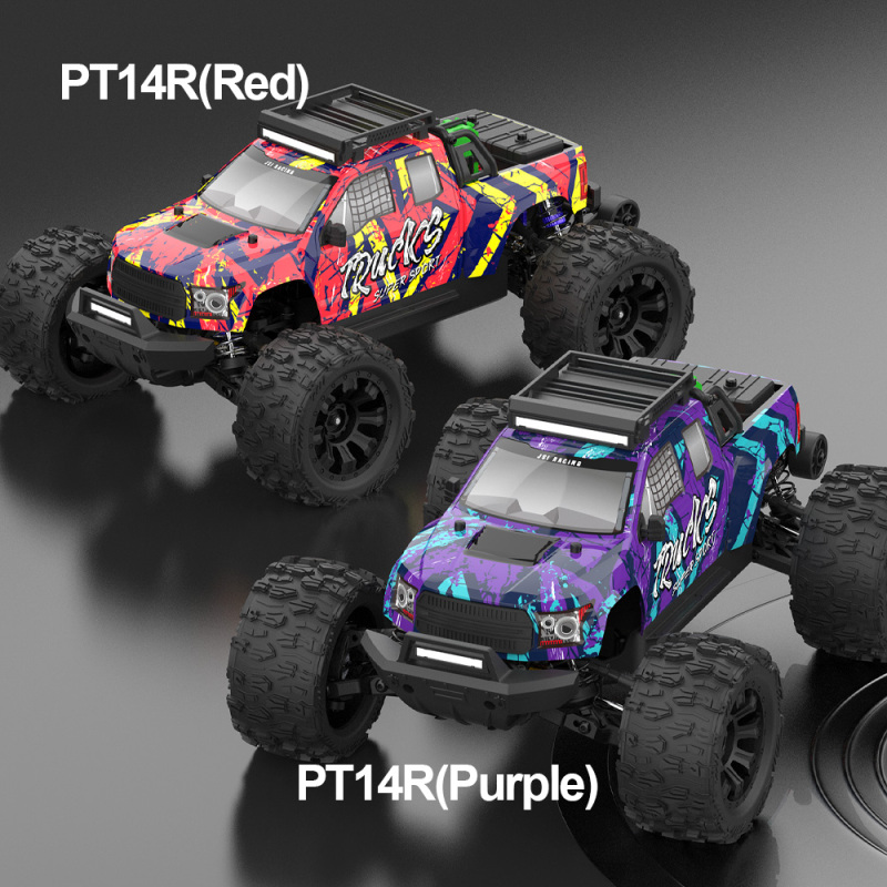 JIUSI PT14R  50mph Brushless 4WD Waterproof Remote Control Car 1/14 RC Monster Truck  with 3S Battery RTR