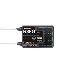 Radiolink R8FG V2.1 IPX4 Waterproof  8-Channel Dual Antenna Receiver + Voltage Cable