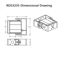 DSSERVO RDS3235 Dual Axis Shaft  42kg.cm 0.12sec/60 Digital Robot Servo For Robot Arm