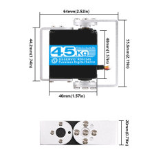 DSSERVO RDS3245 Dual Axis Shaft  32kg.cm 0.12sec/60 Coreless Digital Robot Servo For Robot Arm