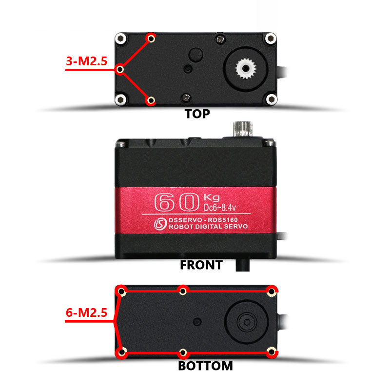 DSSERVO RDS5160 70kg.cm  0.13sec/60 High Torque Digital Servo 60KG for Robotics