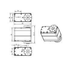 DSSERVO RDS51160-24V 185kg.cm 0.19sec/60 High Torque  Dual Shaft Digital RC Servos for Robotics