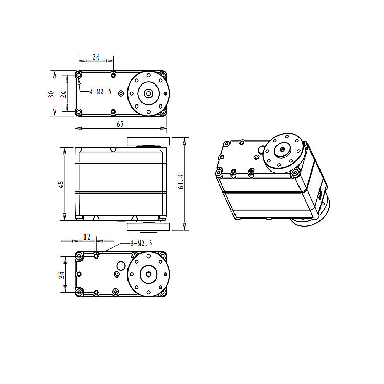 DSSERVO RDS51160-24V 185kg.cm 0.19sec/60 High Torque  Dual Shaft Digital RC Servos for Robotics