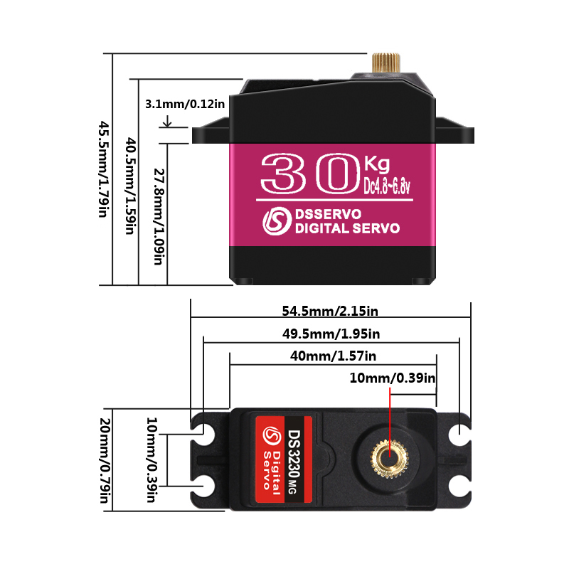 DSSERVO DS3230 34.5kg.cm 0.17sec/60 Digital RC Servos for RC Cars