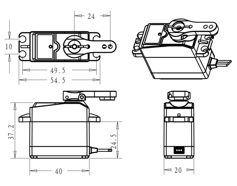 DSSERVO BLS3335 45kg.cm 0.08sec/60 Digital Brushless RC Servos for RC Cars and Robotics