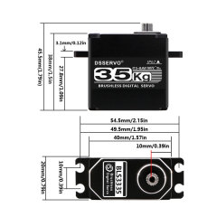 DSSERVO BLS3335 45kg.cm 0.08sec/60 Digital Brushless RC Servos for RC Cars and Robotics