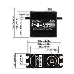 DSSERVO BLS3325 39kg.cm 0.05sec/60 Digital Brushless RC Servos for RC Cars and Robotics